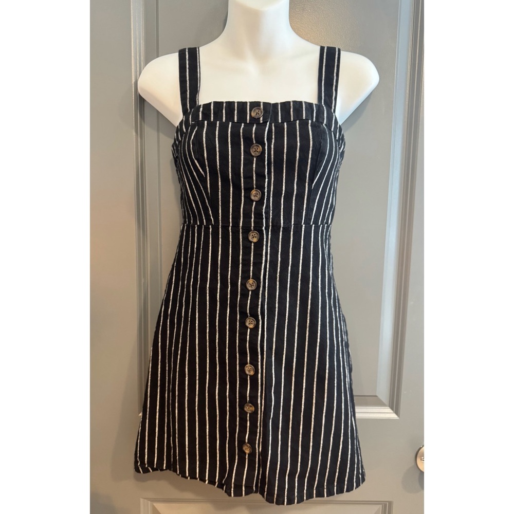 Hollister Black and White Striped Mini Dress